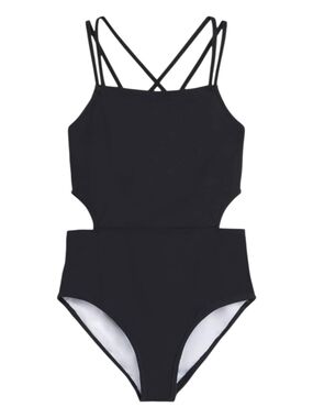 Kanu Surf Kids One-Piece Swimsuit — Black